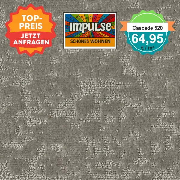 Nahaufnahme der Tip-Sheared-Oberfläche von Girloon Cascade 520 – Veloursstruktur